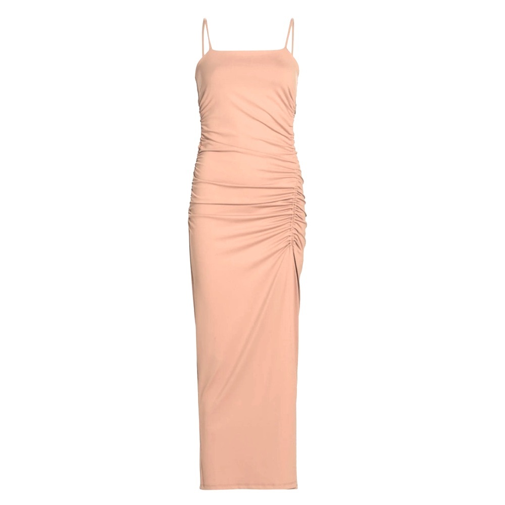 Susana Monaco Ivory Cream Nude Ruched Core Support Fitted Bodycon Maxi Dress - Picture 11 of 13